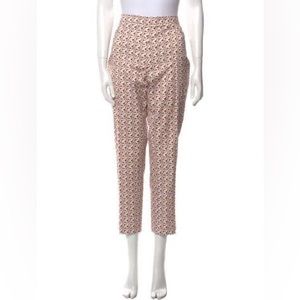Akris Punto Straight Leg Pants- Cute ankle pants in Spring Print Neutrals & Pink